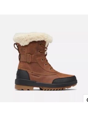 Sorel Tivoli IV Parc Waterproof Winter Boots Size 6.5 Brown Cream Lace Up